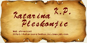 Katarina Pleskonjić vizit kartica